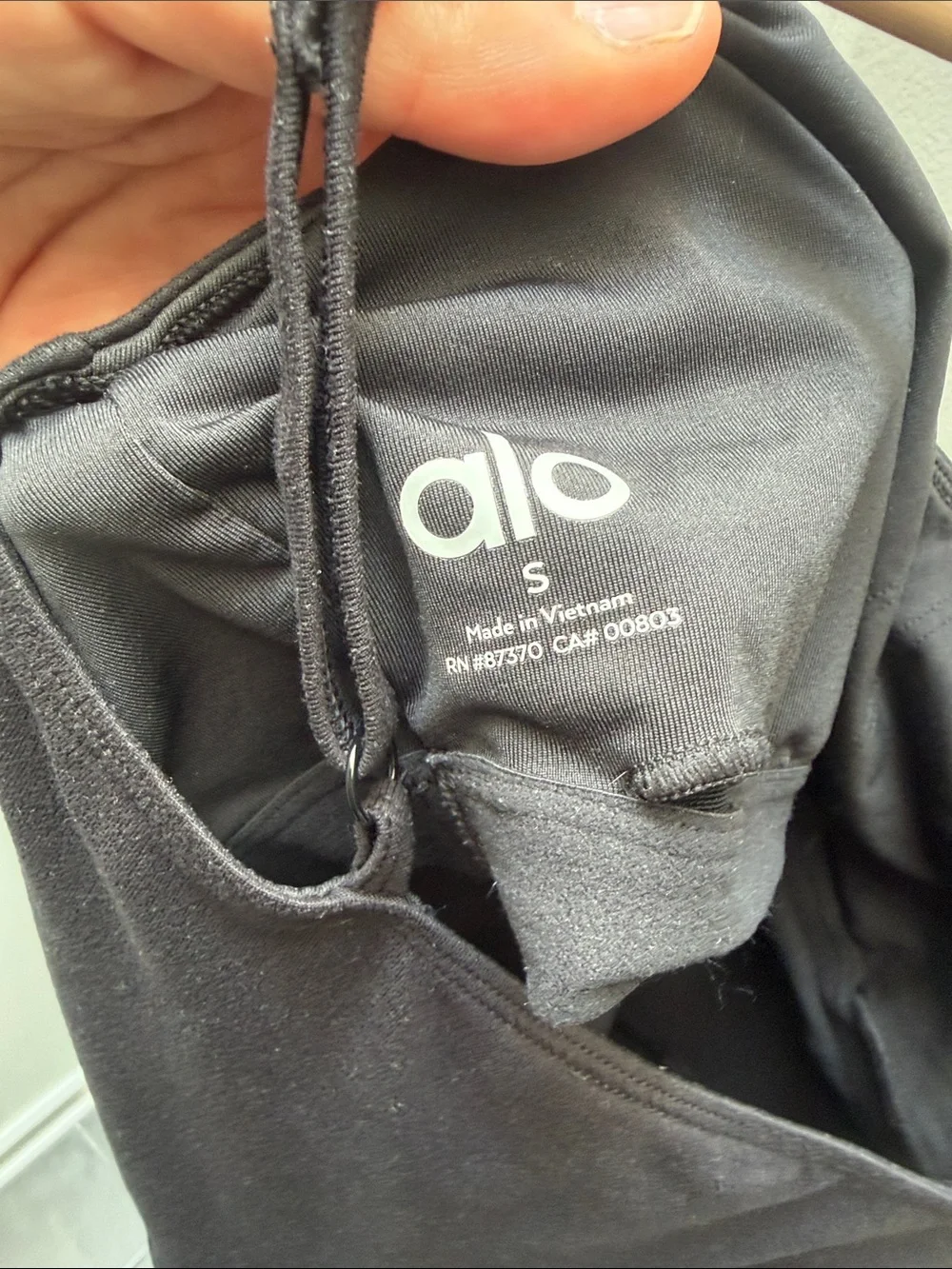 ALO Yoga Black Logo Strappy Athleisure Tank Mini Dress Size S